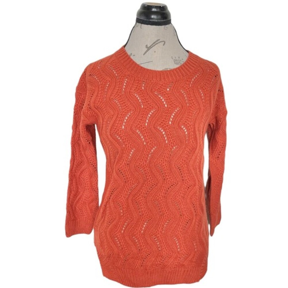 Womens Sweater Sz Medium Chunky Cable Knit Ribbed Crochet Fall Thanksgiving Boho
